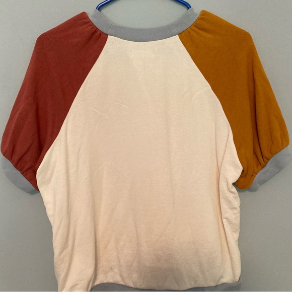 Madewell Colorblock Short Sleeve Sweatshirt Size S - Picture 2 of 7